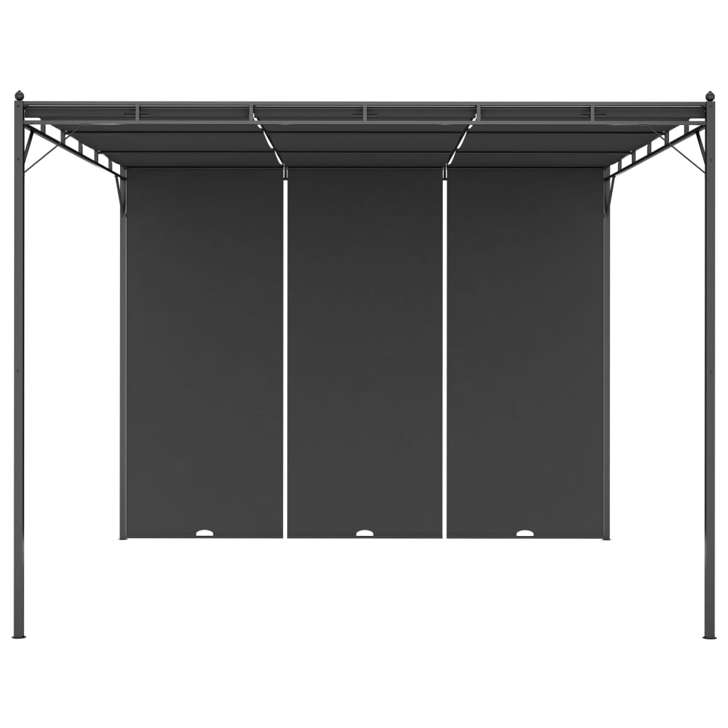 47995 vidaXL Garden Gazebo with Side Curtain 3x3x2,25 m Anthracite