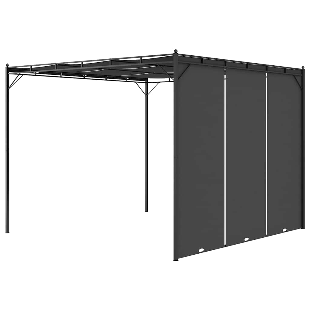 47995 vidaXL Garden Gazebo with Side Curtain 3x3x2,25 m Anthracite