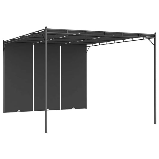 47996 vidaXL Garden Gazebo with Side Curtain 4x3x2,25 m Anthracite