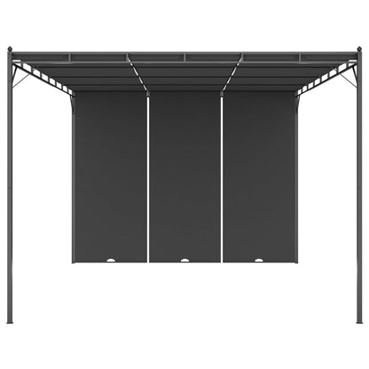 vidaXL Garden Gazebo with Side Curtain 4x3x2.25 m Anthracite