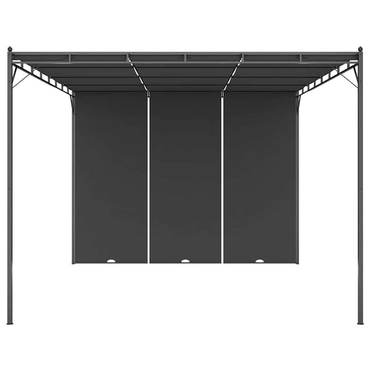 47996 vidaXL Garden Gazebo with Side Curtain 4x3x2,25 m Anthracite