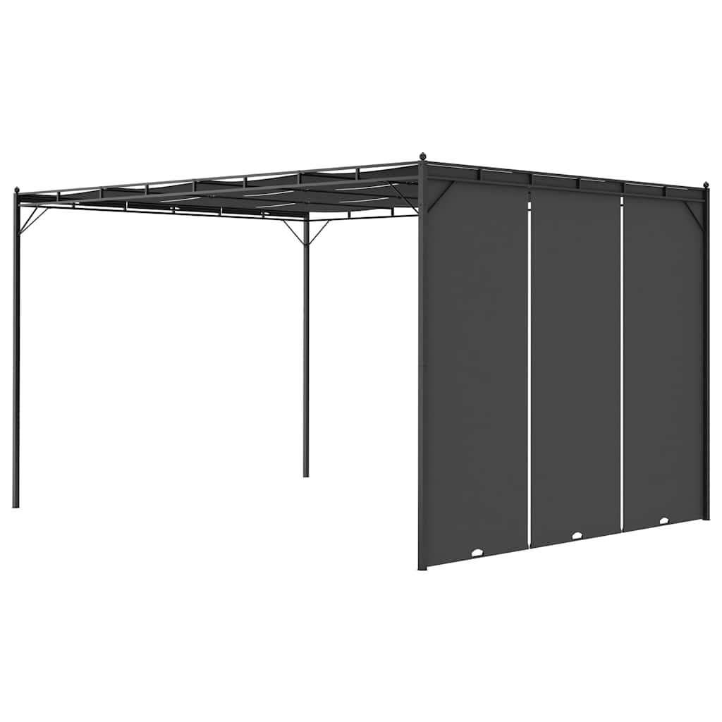 47996 vidaXL Garden Gazebo with Side Curtain 4x3x2,25 m Anthracite