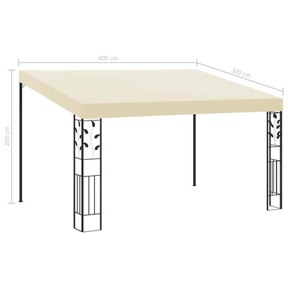vidaXL Gazebo | Cream | Powder-coated steel, fabric | 4x3m | Strong | Gazebo