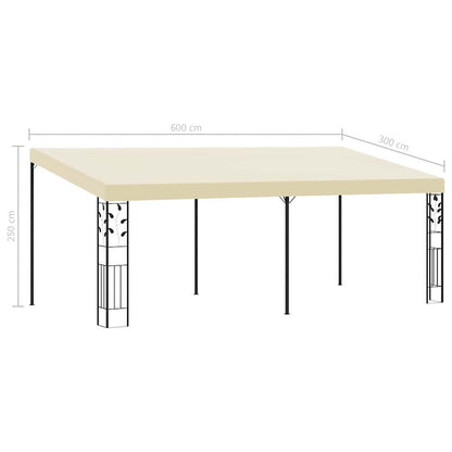 vidaXL Gazebo | Cream | Powder-coated steel | 6x3m | Collapsible | Gazebo