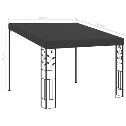 vidaXL Wall-mounted Gazebo 3x3x2.5 m Anthracite