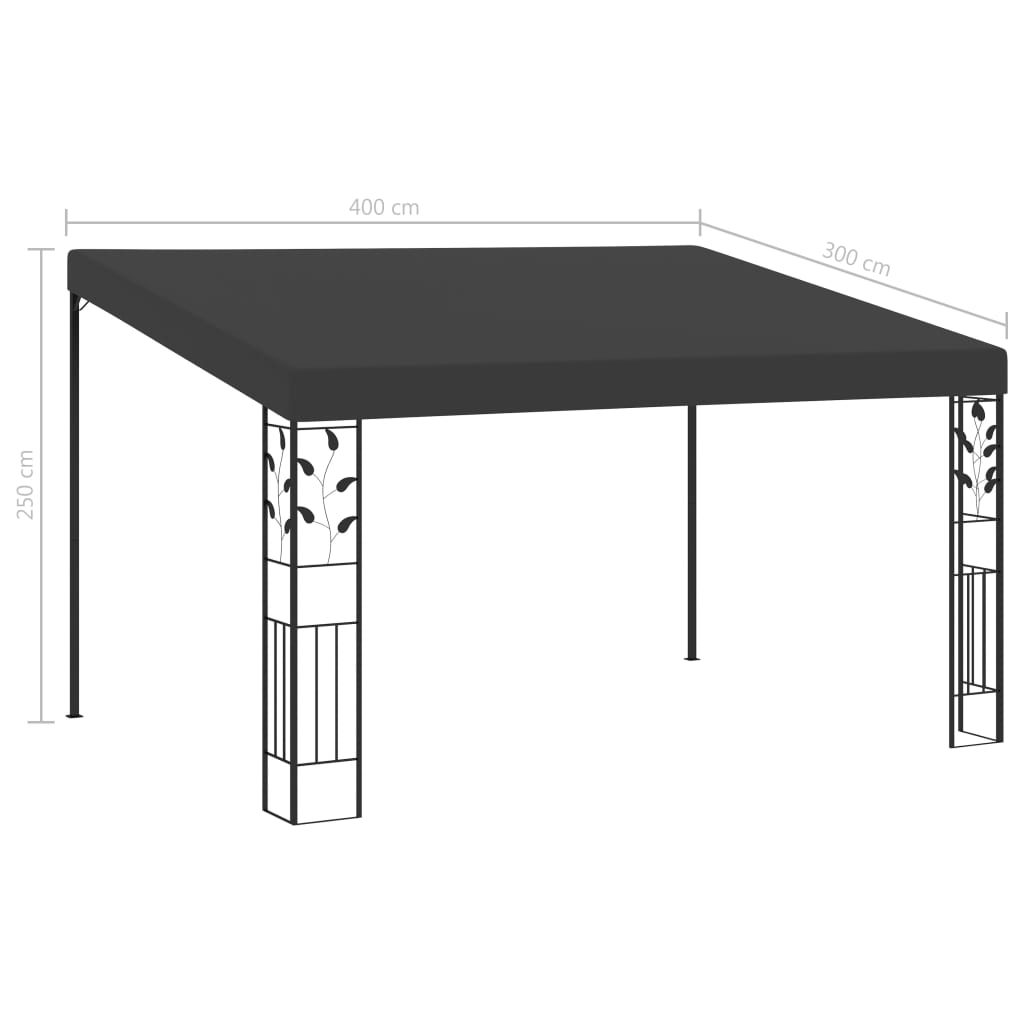 vidaXL Gazebo | Anthracite | Powder-Coated Steel | Large | Durable | Gazebo