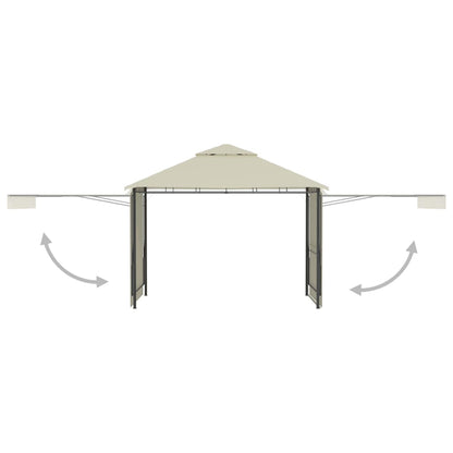 vidaXL Gazebo with Double Extended Roofs 3x3x2.75 m Cream 180 g/m²