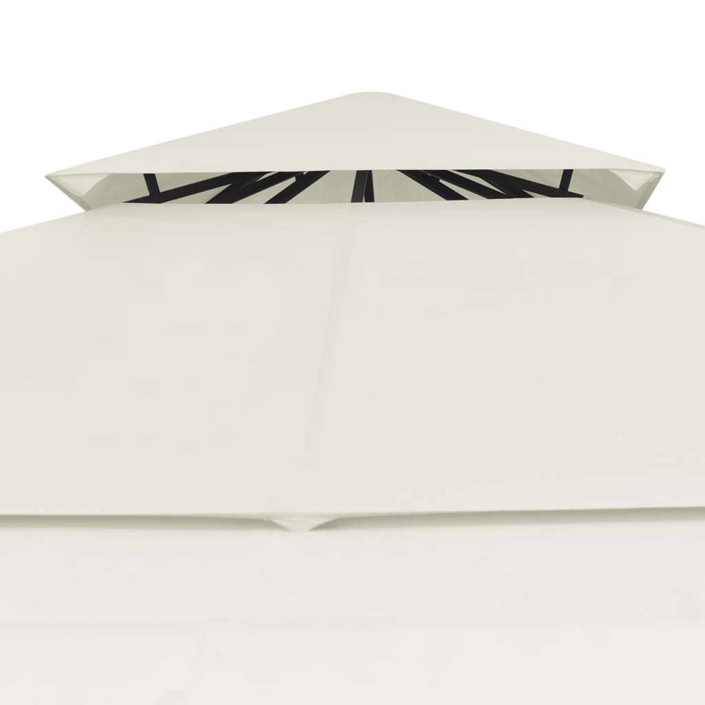 vidaXL Gazebo with Double Extended Roofs 3x3x2.75 m Cream 180 g/m²
