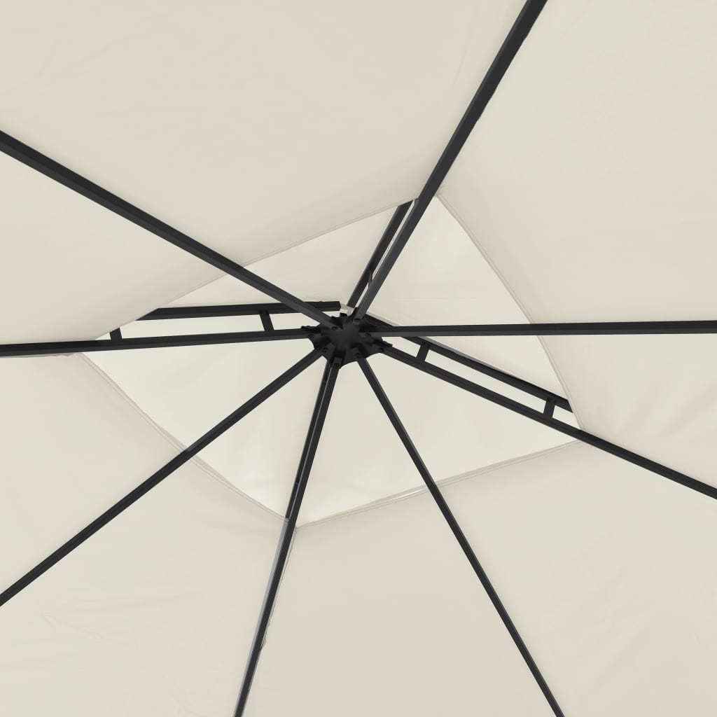 vidaXL Gazebo with Double Extended Roofs 3x3x2.75 m Cream 180 g/m²