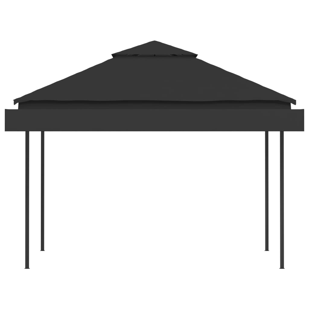 vidaXL Gazebo with Double Extending Roofs 3x3x2.75 m Anthracite 180g/m²