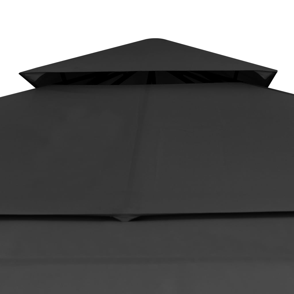 vidaXL Gazebo with Double Extending Roofs 3x3x2.75 m Anthracite 180g/m²