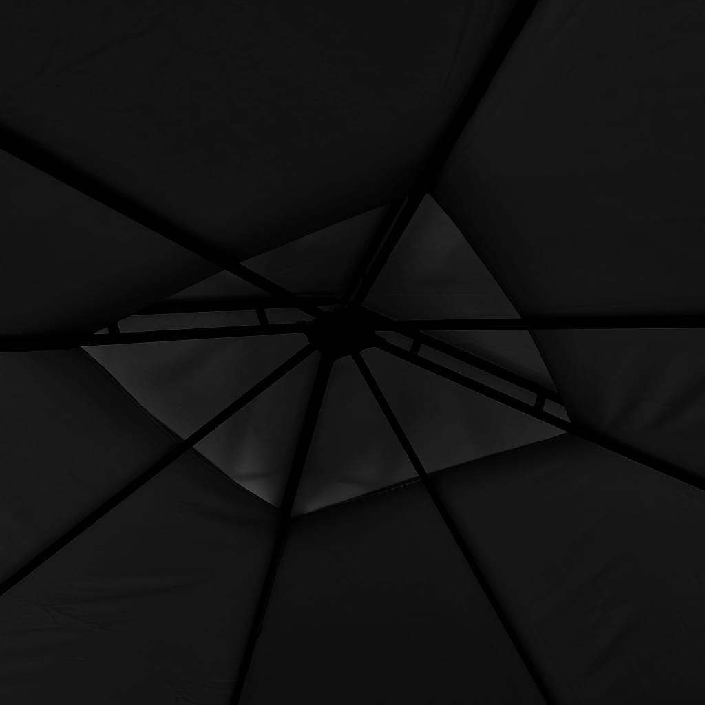 vidaXL Gazebo with Double Extending Roofs 3x3x2.75 m Anthracite 180g/m²