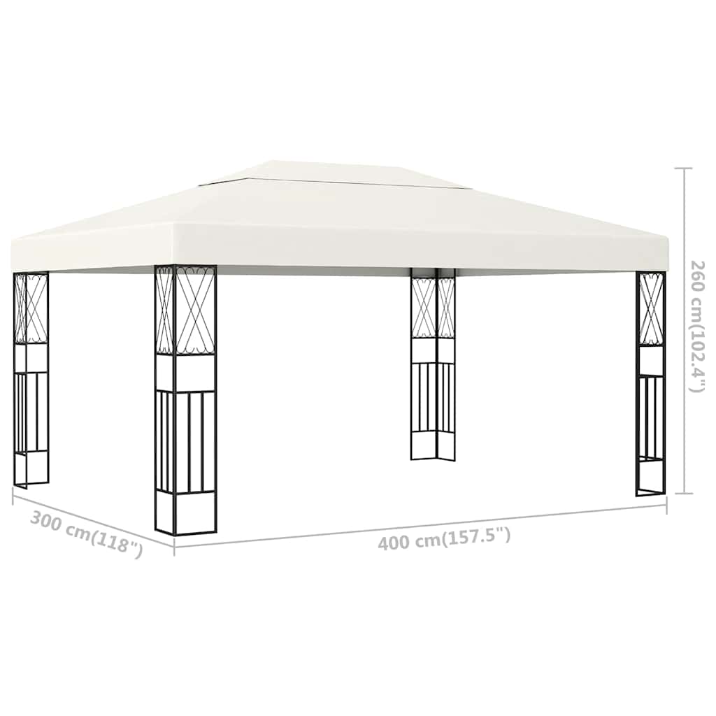 vidaXL Gazebo 3x4 m Cream Fabric