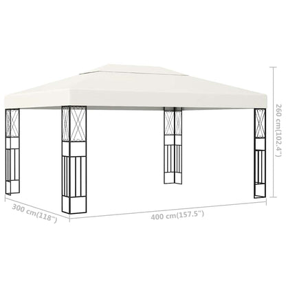 vidaXL Gazebo 3x4 m Cream Fabric