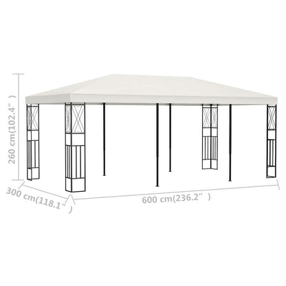 vidaXL Gazebo 3x6 m Cream Fabric
