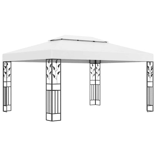 48030 vidaXL Gazebo with Double Roof 3x4 m White