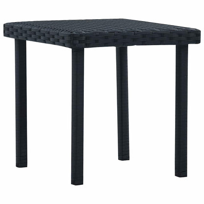 48561 vidaXL Garden Tea Table Black 40x40x40 cm Poly Rattan