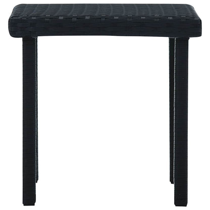 48561 vidaXL Garden Tea Table Black 40x40x40 cm Poly Rattan