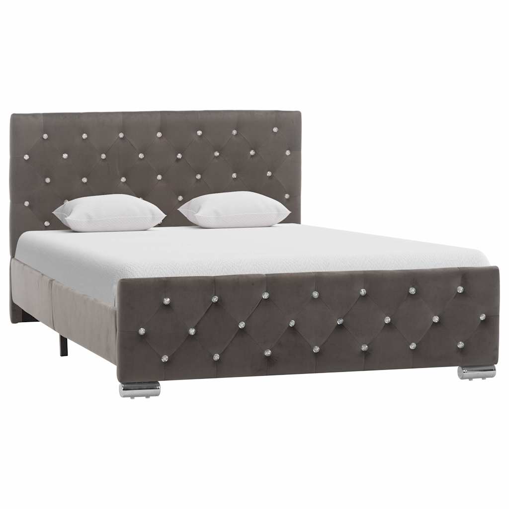 vidaXL Bed Frame without Mattress Grey Fabric 120x200cm