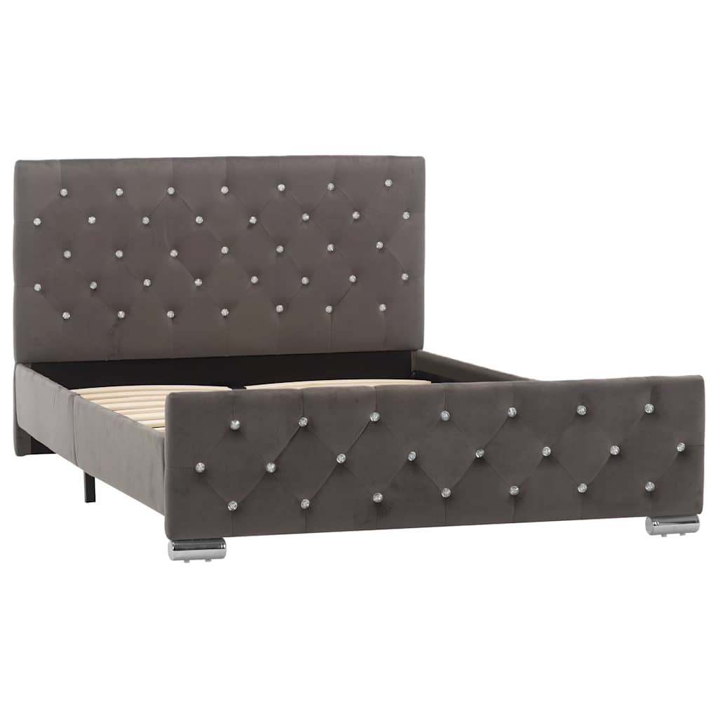 vidaXL Bed Frame without Mattress Grey Fabric 120x200cm