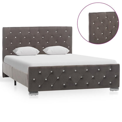 vidaXL Bed Frame without Mattress Grey Fabric 120x200cm