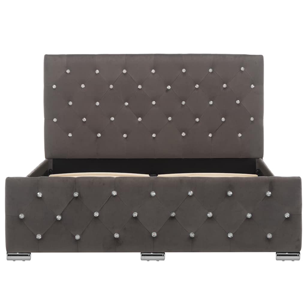 vidaXL Bed Frame without Mattress Grey Fabric 120x200cm