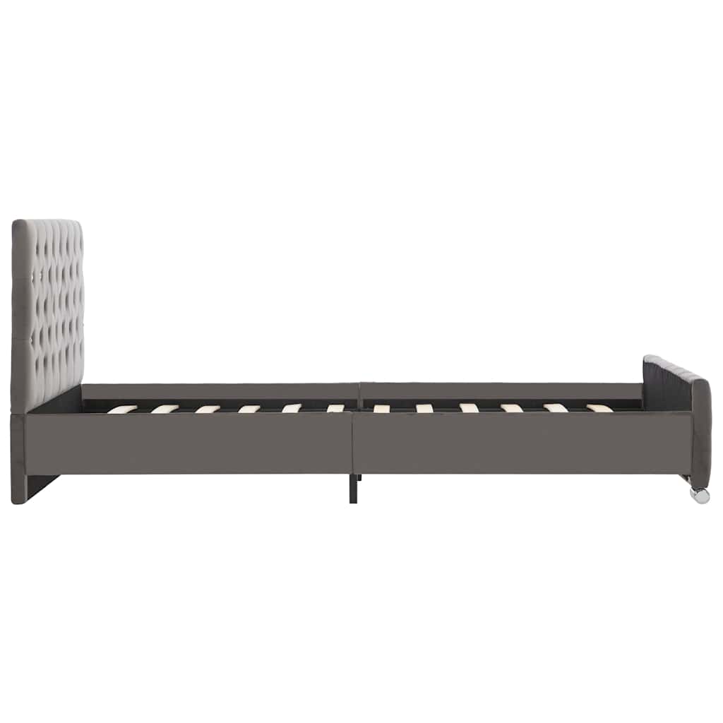 vidaXL Bed Frame without Mattress Grey Fabric 120x200cm
