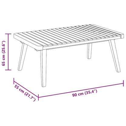vidaXL Garden Coffee Table | Golden brown | Solid acacia wood | 90x55x35 cm