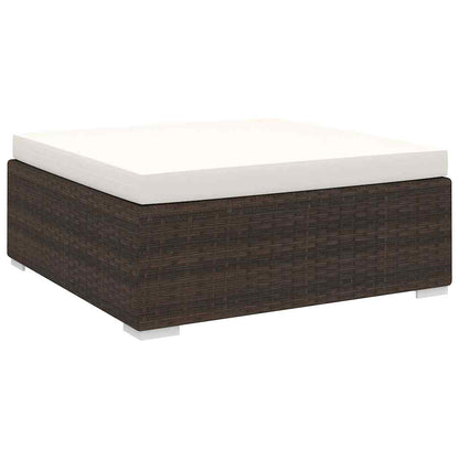 vidaXL Sectional Footrest with Cushion Poly Rattan Brown
