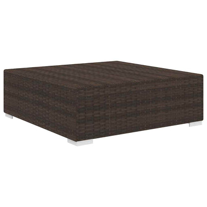 vidaXL Sectional Footrest with Cushion Poly Rattan Brown