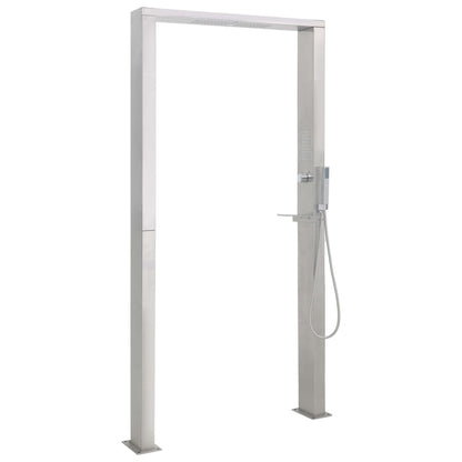 vidaXL Outdoor Shower Stainless Steel Double Jets