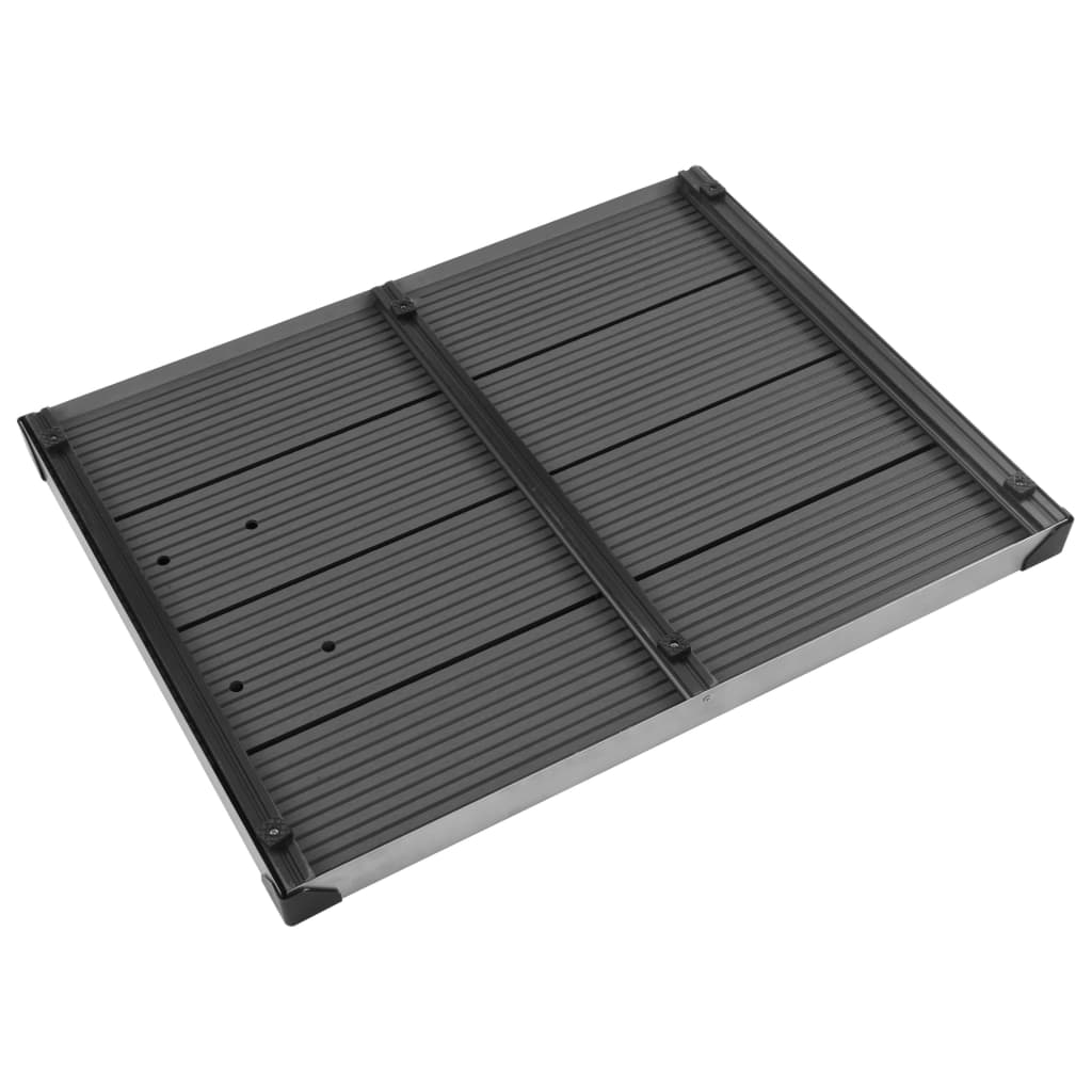 vidaXL Outdoor Shower Tray WPC Stainless Steel 80x62 cm Grey