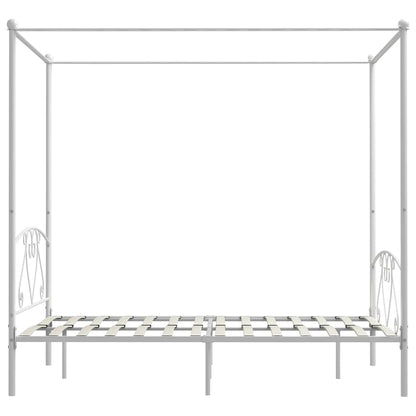 vidaXL Bed Frame | White | Metal | Double | Classic/Traditional | Bed Frame