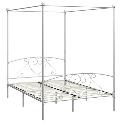 vidaXL Bed Frame | White | Metal | 160x200 cm | Bed Frame | Rectangular