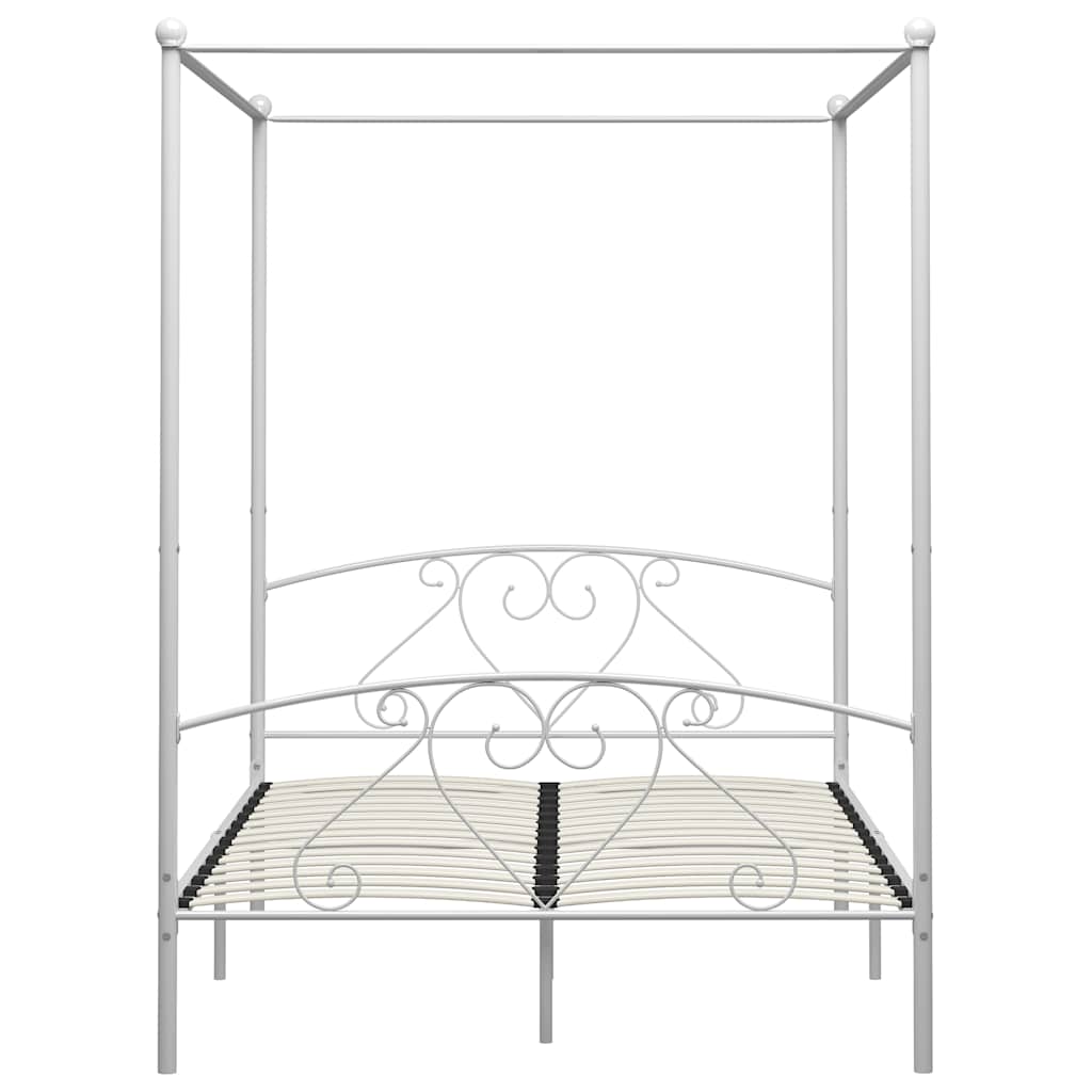 vidaXL Bed Frame | White | Metal | 160x200 cm | Bed Frame | Rectangular