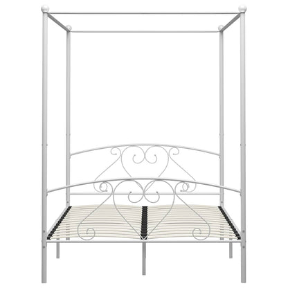 vidaXL Bed Frame | White | Metal | 160x200 cm | Bed Frame | Rectangular