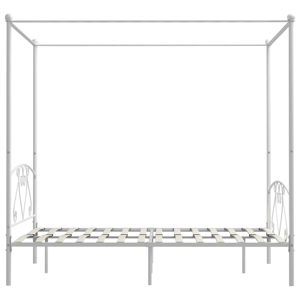 vidaXL Bed Frame | White | Metal | 160x200 cm | Bed Frame | Rectangular