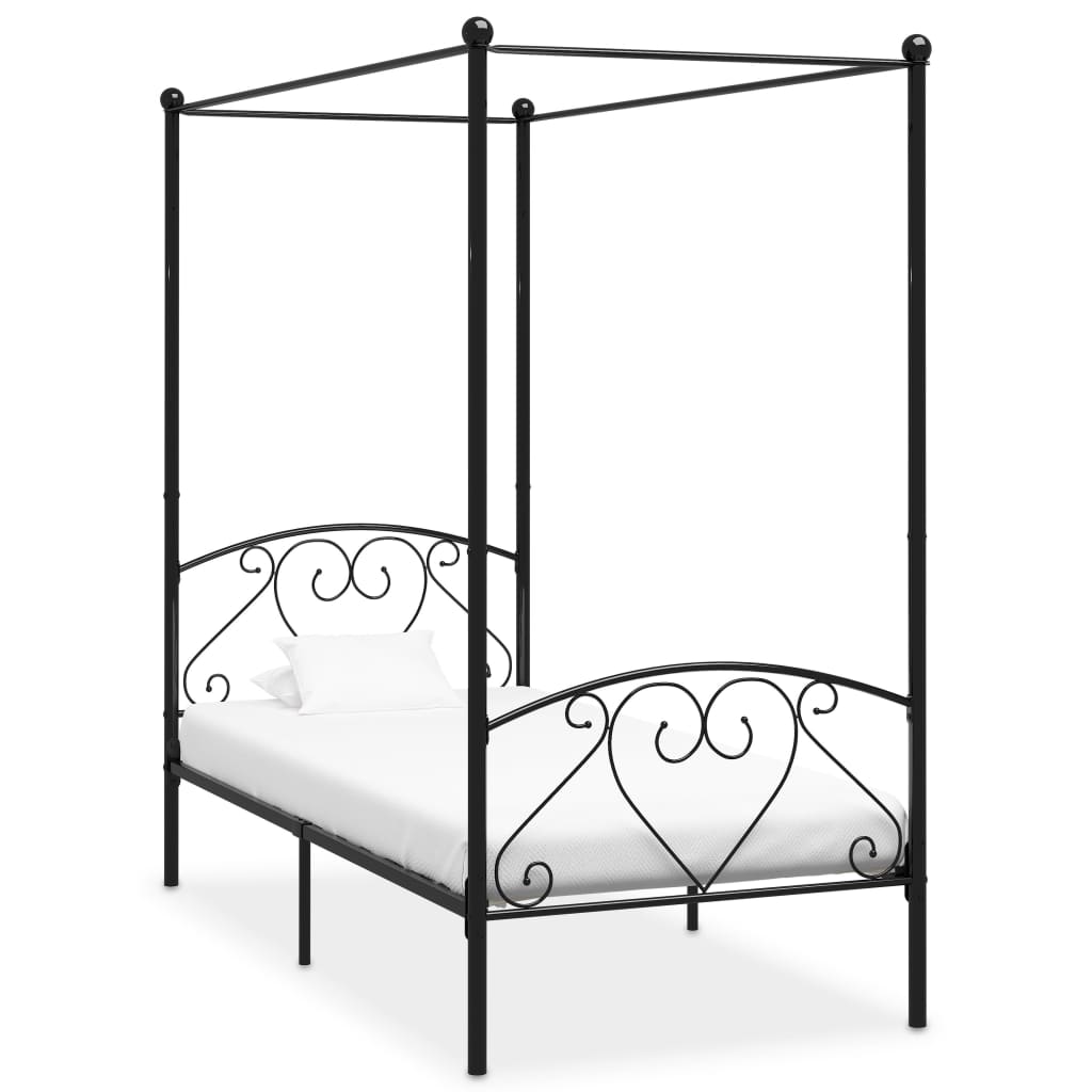 vidaXL Bed Frame | Black | Metal | Double | Durable | Bed Frame | Rectangular