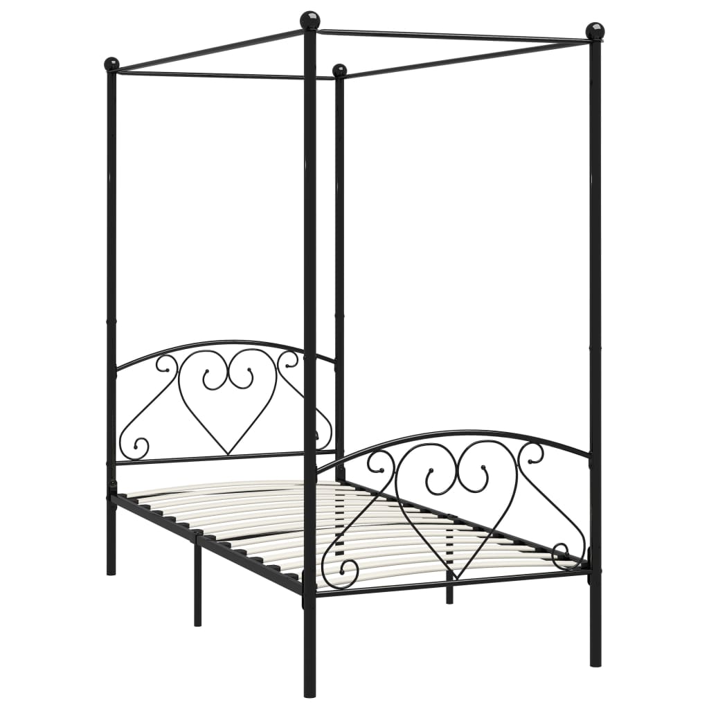vidaXL Bed Frame | Black | Metal | Double | Durable | Bed Frame | Rectangular