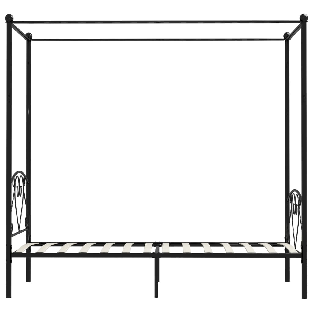 vidaXL Bed Frame | Black | Metal | Double | Durable | Bed Frame | Rectangular