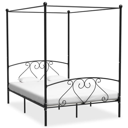 vidaXL Bed Frame | Black | Metal | Double | Durable | Bed Frame | Rectangular