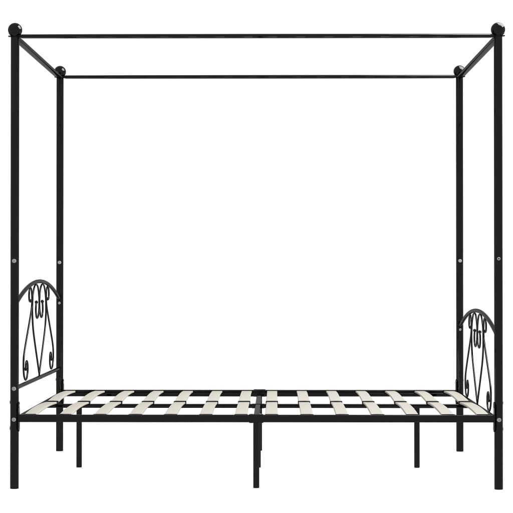 vidaXL Bed Frame | Black | Metal | Double | Durable | Bed Frame | Rectangular