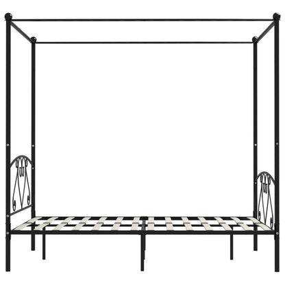 vidaXL Bed Frame | Black | Metal | Double | Durable | Bed Frame | Rectangular