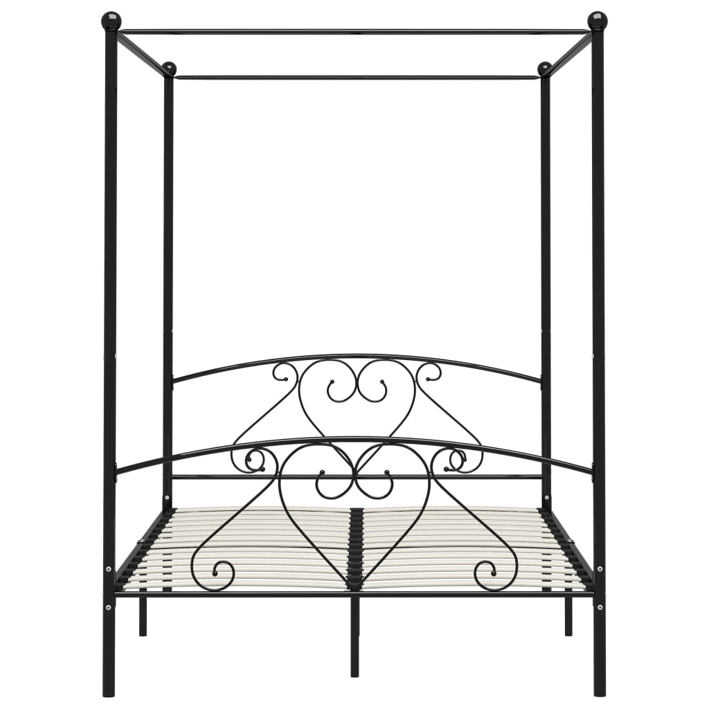 vidaXL Bed Frame | Black | Metal | Double | Durable | Bed Frame | Rectangular