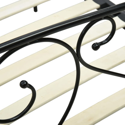 vidaXL Bed Frame | Black | Metal | Double | Durable | Bed Frame | Rectangular