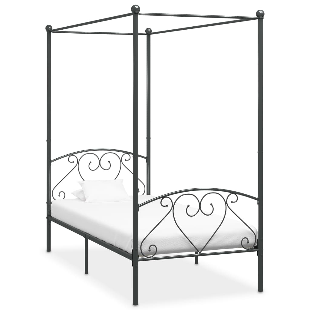 vidaXL Bed Frame | Grey | Metal | Double | Durable | Bed Frame | Rectangular