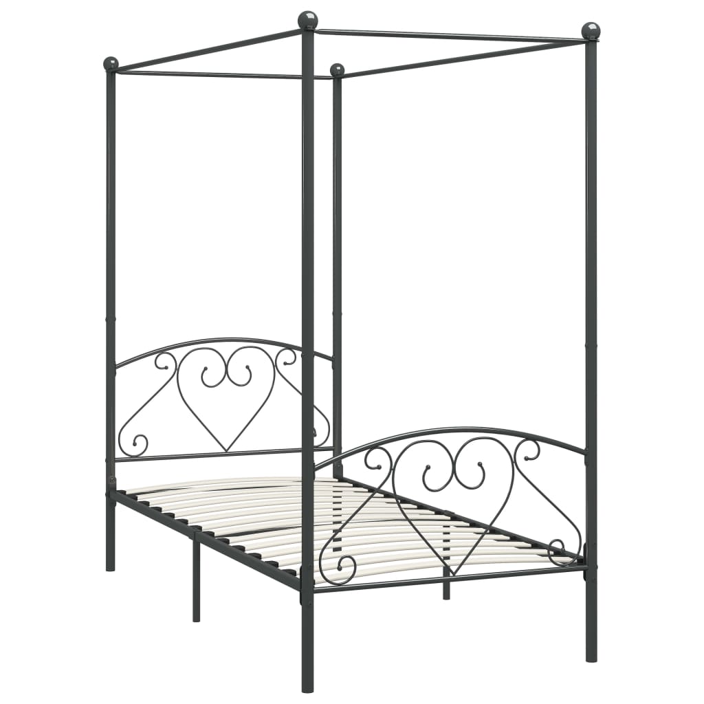 vidaXL Bed Frame | Grey | Metal | Double | Durable | Bed Frame | Rectangular