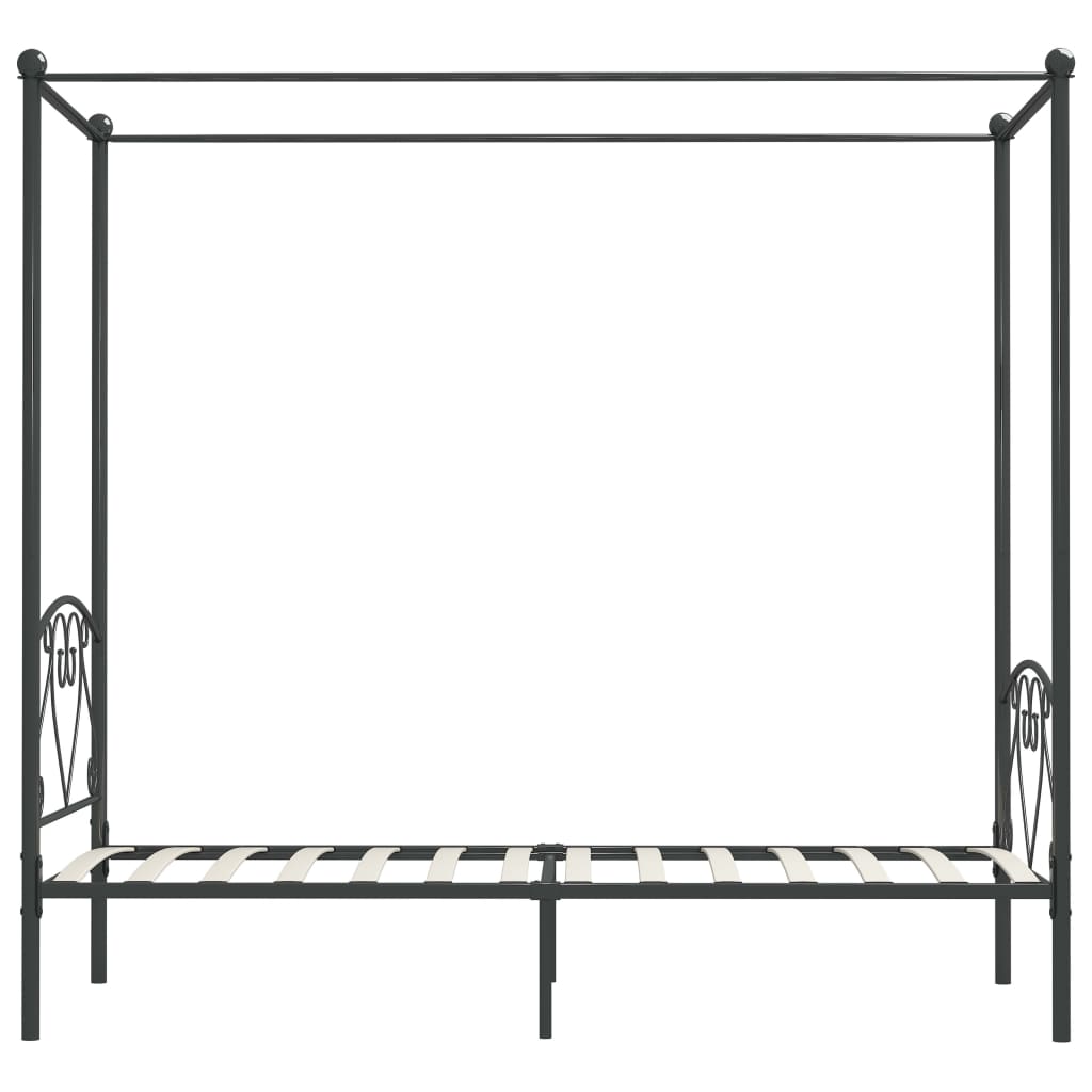 vidaXL Bed Frame | Grey | Metal | Double | Durable | Bed Frame | Rectangular