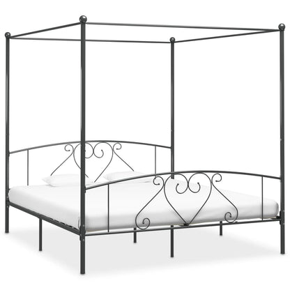 vidaXL Bed Frame | Grey | Metal | 200x200 cm | Classic/Traditional