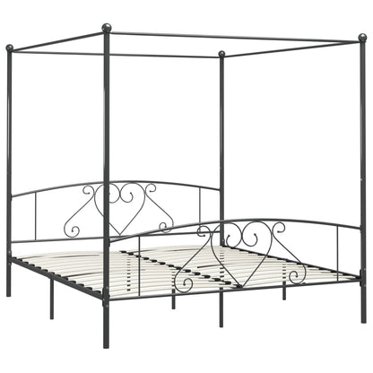 vidaXL Bed Frame | Grey | Metal | 200x200 cm | Classic/Traditional